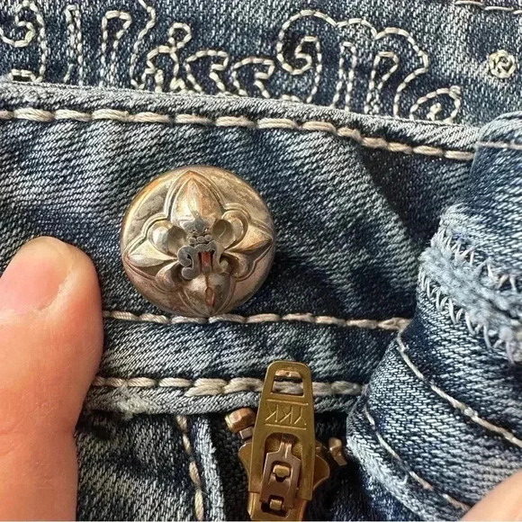 Miss Me Jeans Mid Rise Bootcut Embellished Back Pockets‎ Cropped Womens Sz 30 - Picture 15 of 16